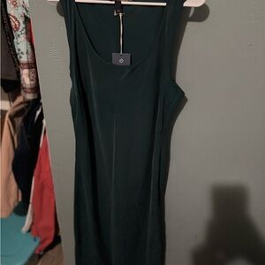 Green Ribbed Sleeveless Maxi Dress for Cocktail
